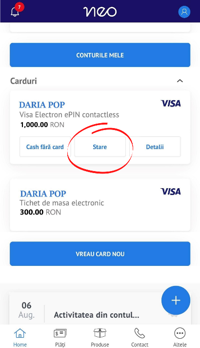 Imagine NeoBT - Cum imi pot bloca din #neoapp cardul - 2