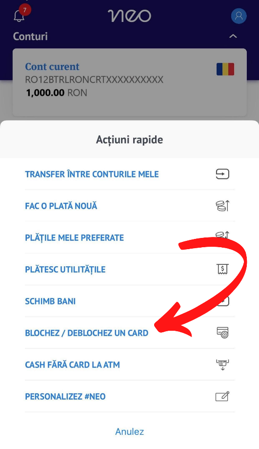 Imagine NeoBT - Cum imi pot bloca din #neoapp cardul - 4