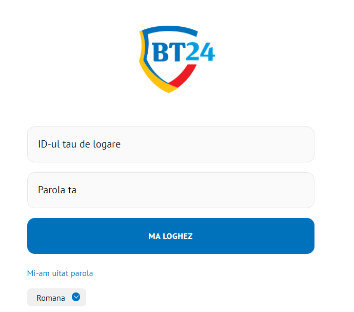 Inserare ID logare și parolă - BT24 Internet Banking