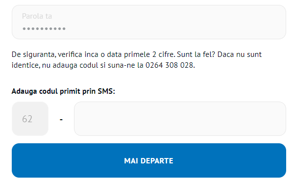 Adăugare cod primit prin SMS - BT24 Internet Banking