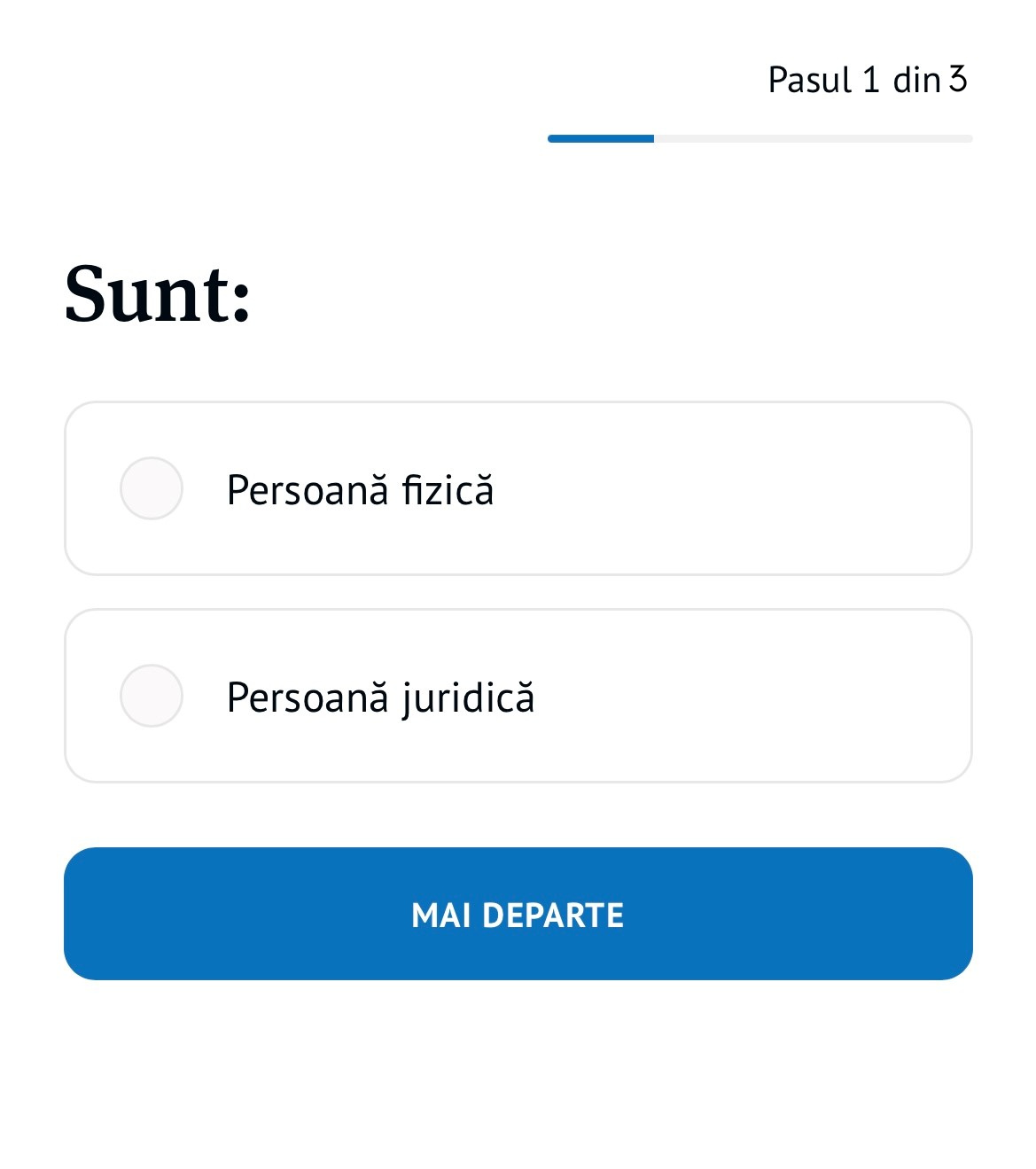 Selectare persoană fizică sau juridică - rețea unități 