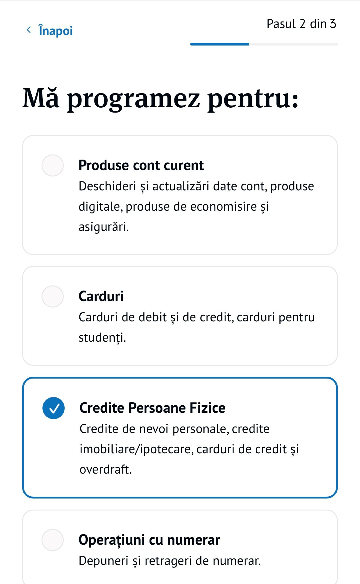 Selectare motiv programare online - rețea unități