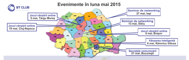 Agenda evenimentelor BT Club, organizate in luna mai