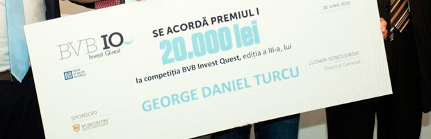 BT Capital Partners a premiat cel mai bun randament obtinut la concursul BVB Invest Quest