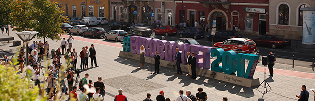 BT, together with Romanian Basketball Federation at the launch of the #EUROBASKET2017 symbol, in Cluj