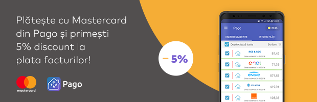 Pago ofera puncte convertibile in lei si cash-back 5% la utilizarea cardului Mastercard