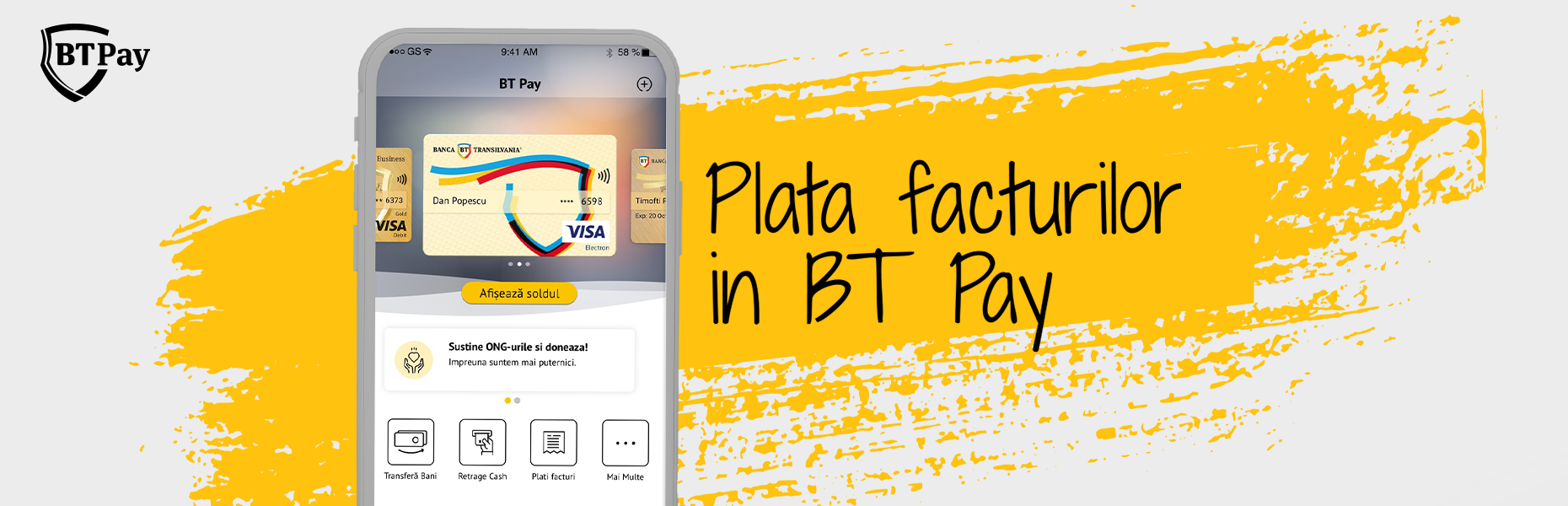 Facturile de utilitati pot fi platite prin aplicatia BT Pay