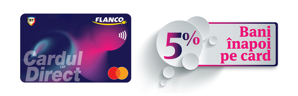 Flanco si BT Direct lanseaza un card co-branded care aduce clientilor 5% din valoarea cumparaturii inapoi pe card