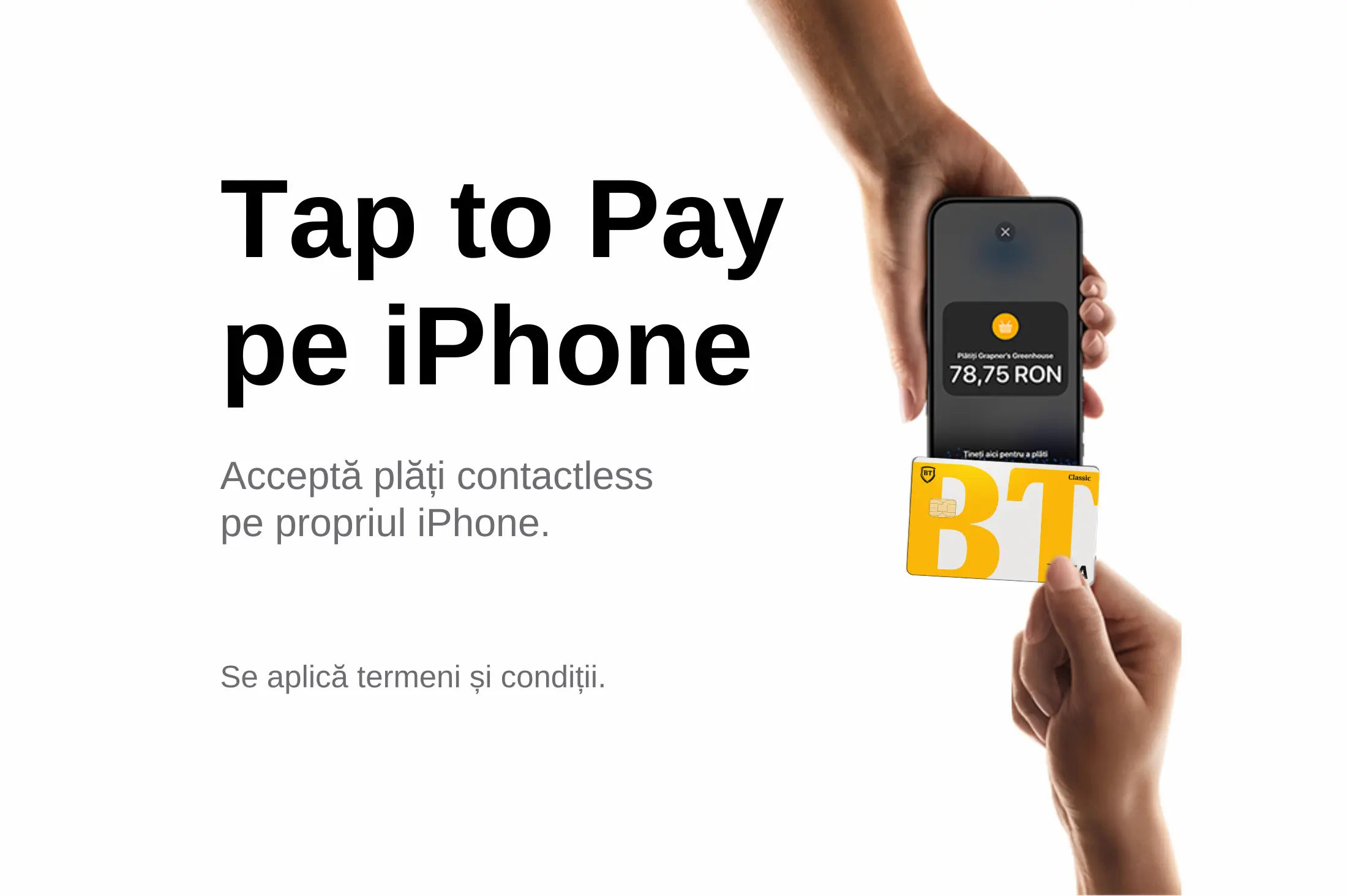 Aplicația BT POS oferă acum funcția „Tap to Pay” pe iPhone, permițând comercianților din România să accepte plăți contactless