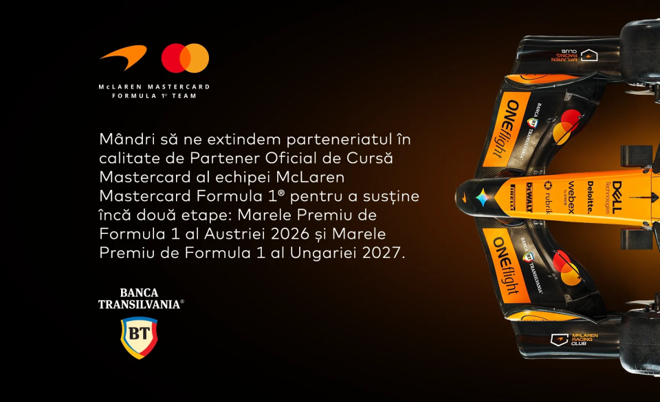Mastercard și Banca Transilvania extind parteneriatul cu Echipa McLaren Mastercard Formula 1®: Spielberg 2026, Hungaroring 2027 și alte experiențe