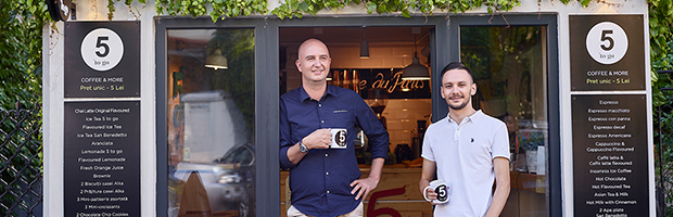 5 to go, un business cu cafenele concept, sustinut de Banca Transilvania