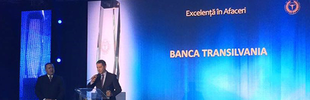 Banca Transilvania, premiu pentru cea mai mare crestere la Bursa, la Gala Topul National al Firmelor 2016
