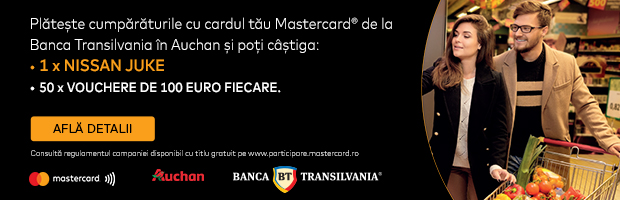 Un Nissan Juke, premiul campaniei MasterCard, desfasurata in magazinele Auchan, in 1 noiembrie – 15 decembrie
