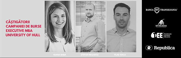 Castigatorii burselor la Executive MBA University of Hull. Concurenta a fost de 10 candidati pentru fiecare bursa